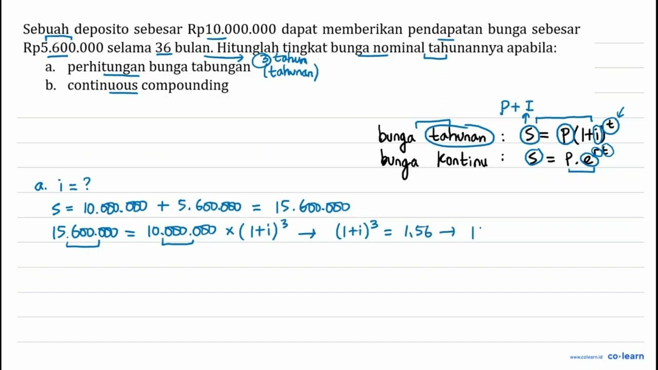 Sebuah deposito sebesar Rp10.000.000 dapat memberikan