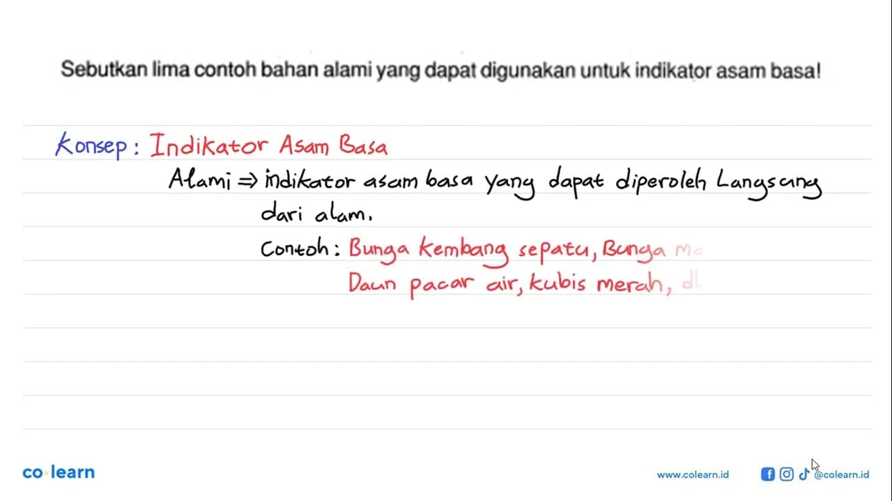 Sebutkan lima contoh bahan alami yang dapat digunakan untuk