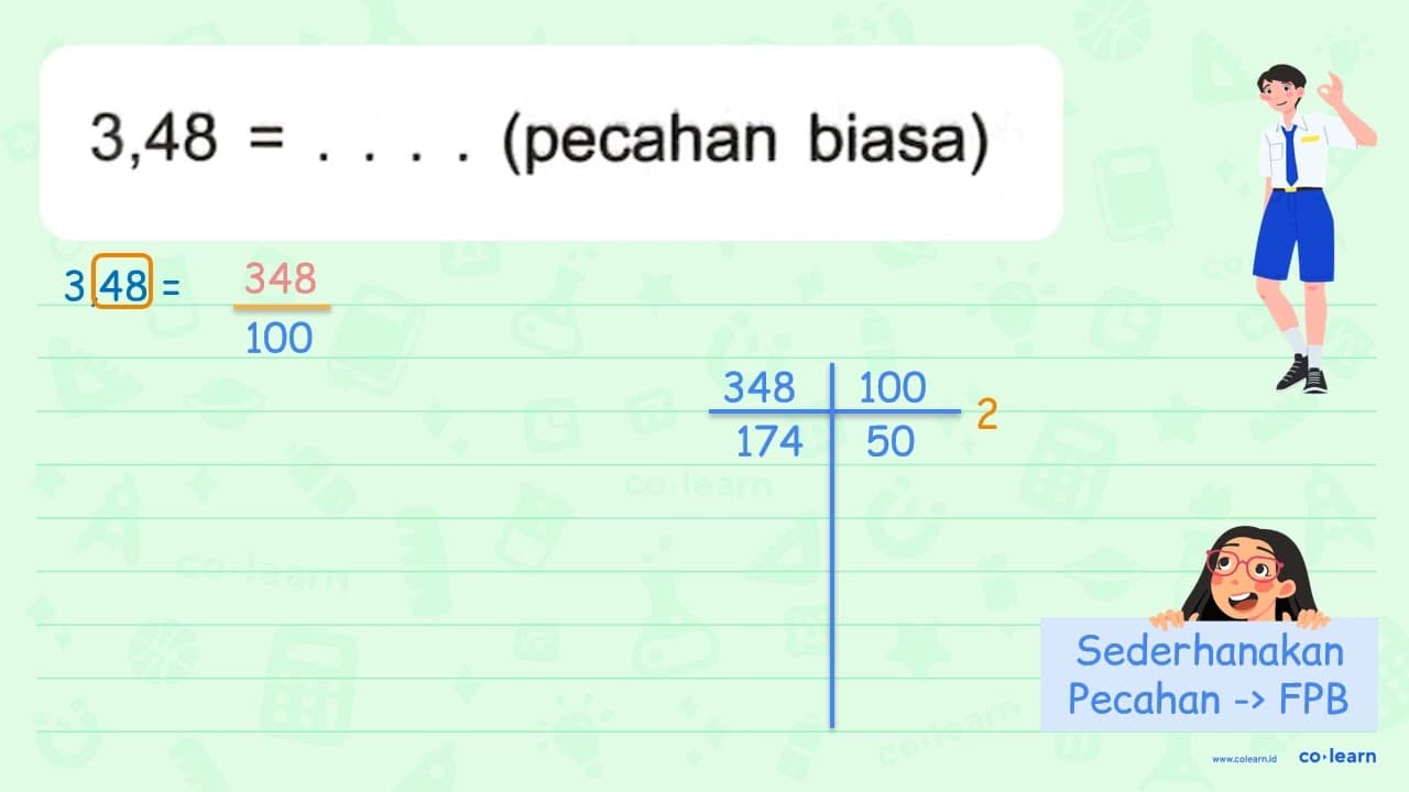 3,48=... (pecahan biasa)