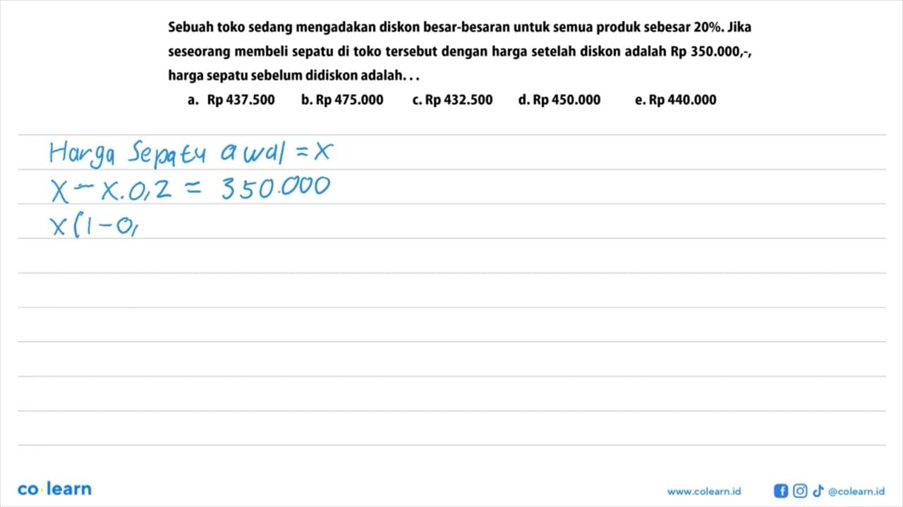 Sebuah toko sedang mengadakan diskon besar-besaran untuk