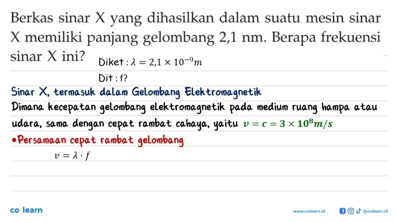 Berkas sinar X yang dihasilkan dalam suatu mesin sinar X