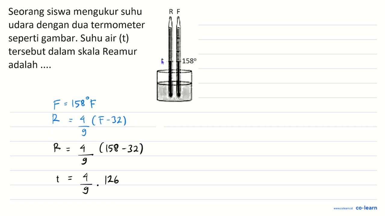 Seorang siswa mengukur suhu udara dengan dua termometer