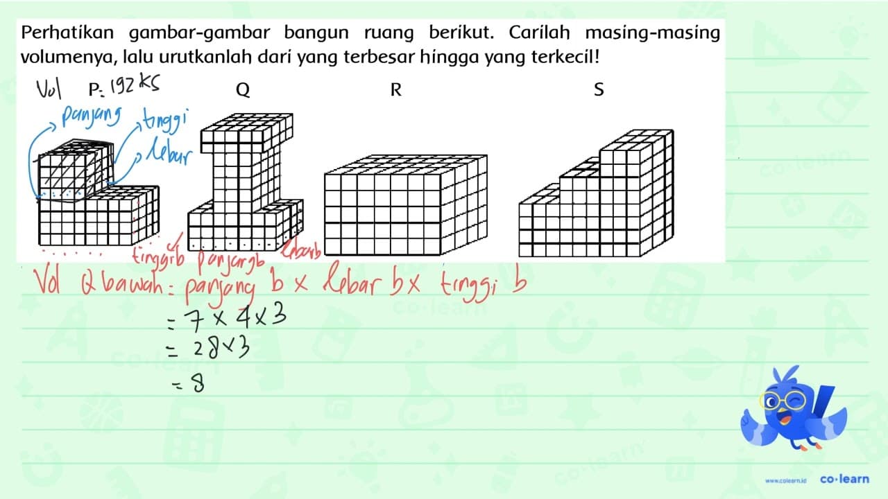 Perhatikan gambar-gambar bangun ruang berikut. Carilah