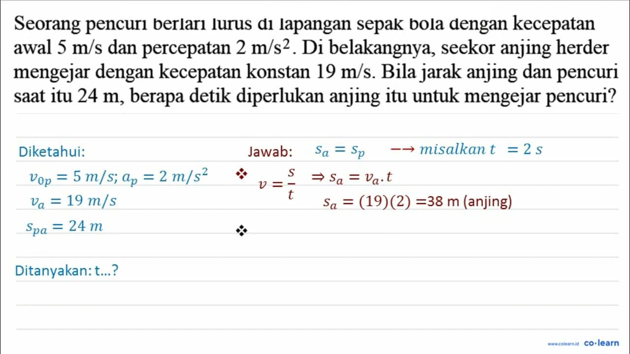 Seorang pencuri berlari lurus di lapangan sepak bola dengan