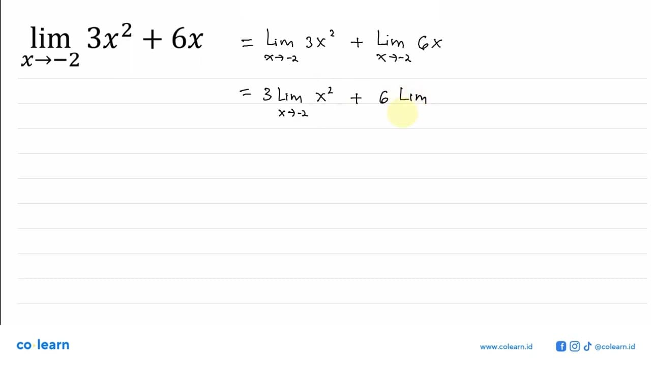 limit x->-2 3x^2+6x