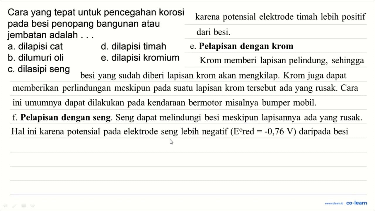 Cara yang tepat untuk pencegahan korosi pada besi penopang