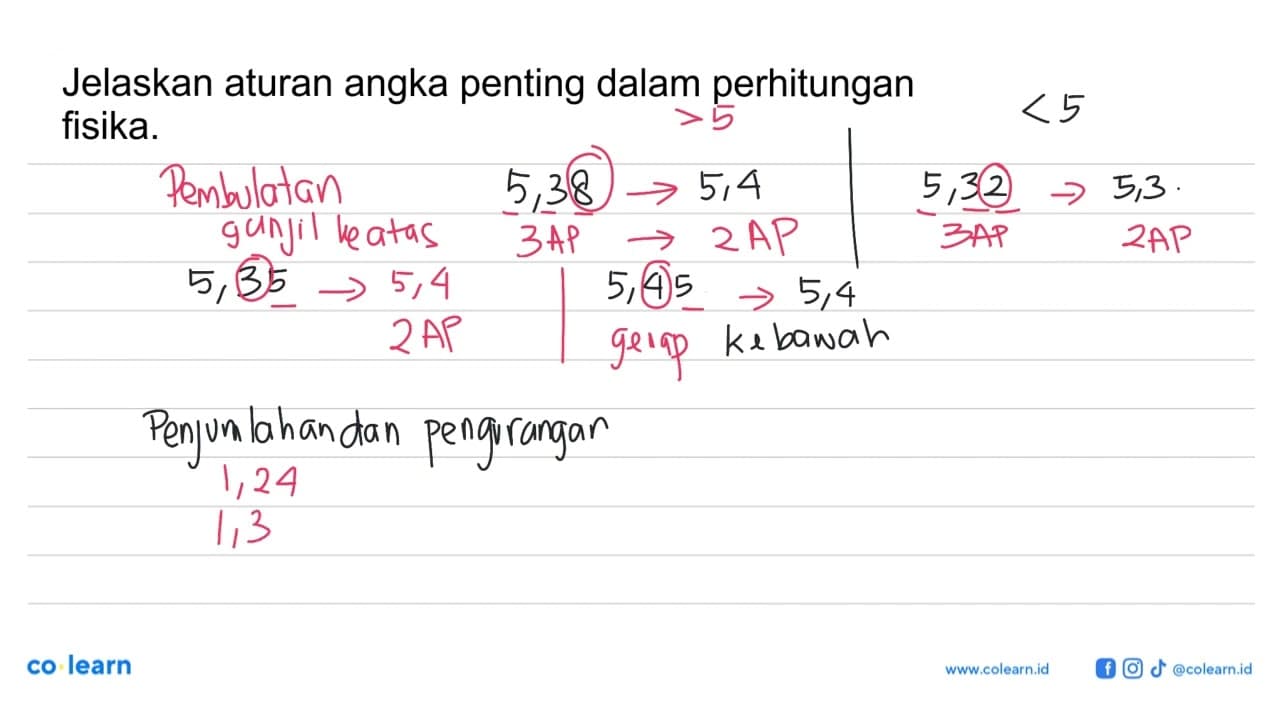 Jelaskan aturan angka penting dalam perhitungan fisika.