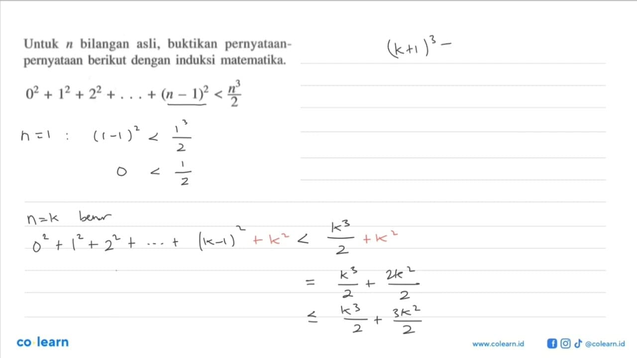 Untuk n bilangan asli, buktikan pernyataan-pernyataan