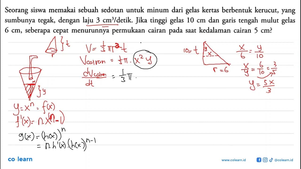 Seorang siswa memakai sebuah sedotan untuk minum dari gelas