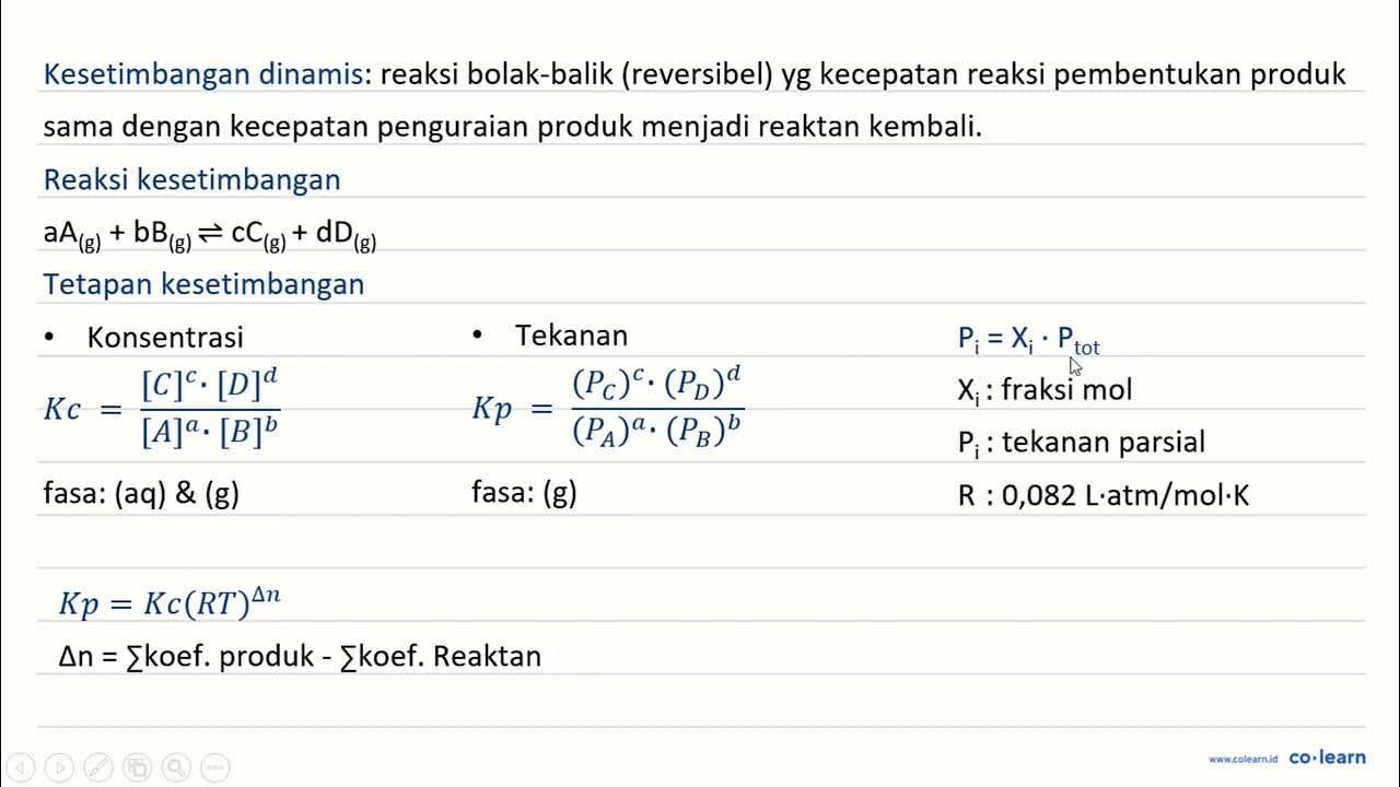 Sejumlah NH_(4) Cl padat dipanaskan dalam ruang tertutup