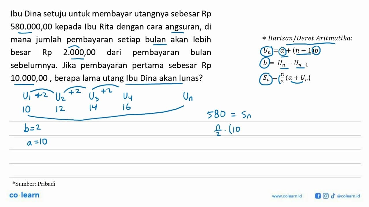 Ibu Dina setuju untuk membayar utangnya sebesar Rp