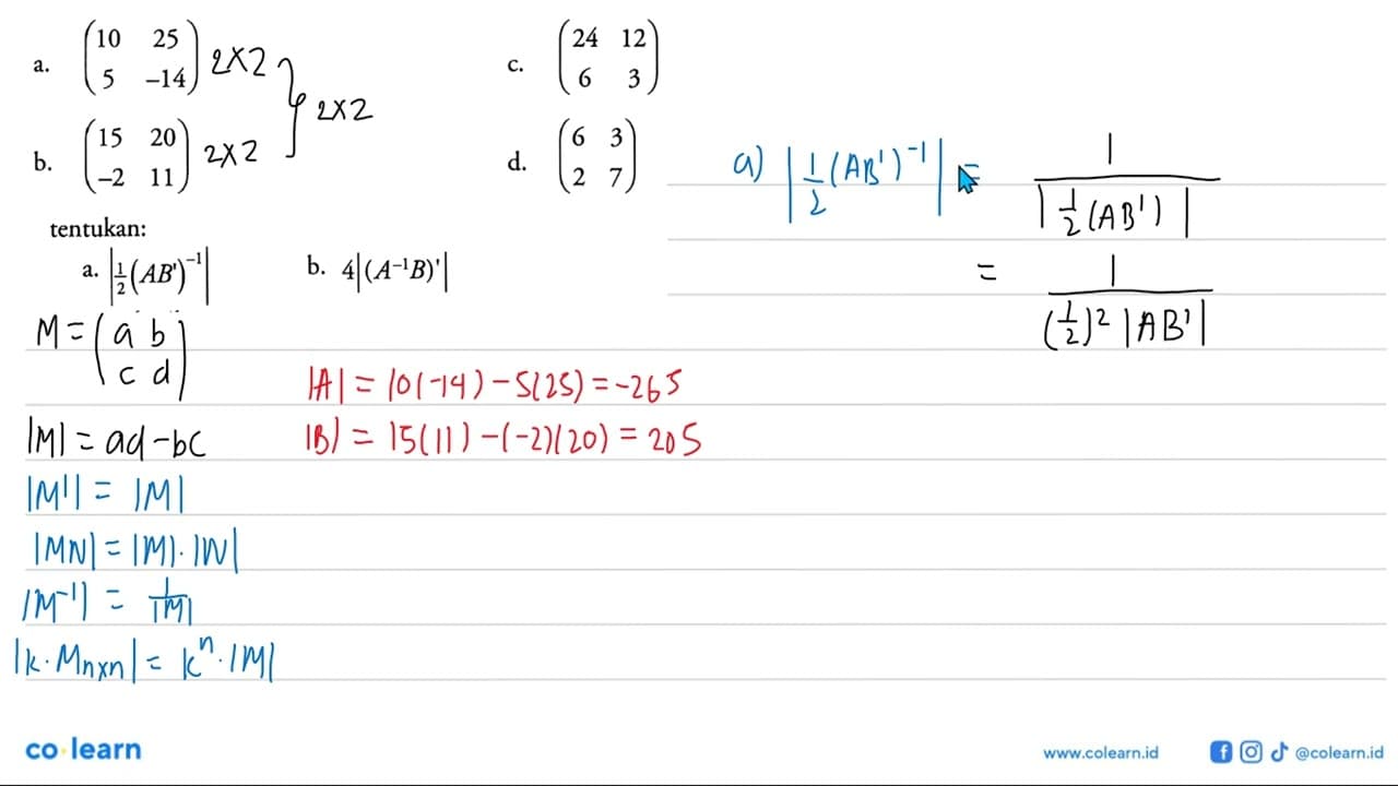 a. (10 25 2 -14) c. (24 12 6 3) b. (15 20 -2 11) d. (6 3 2