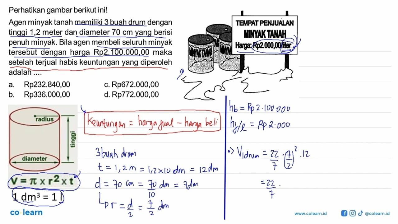 Perhatikan gambar berikut ini! Agen minyak tanah memiliki 3