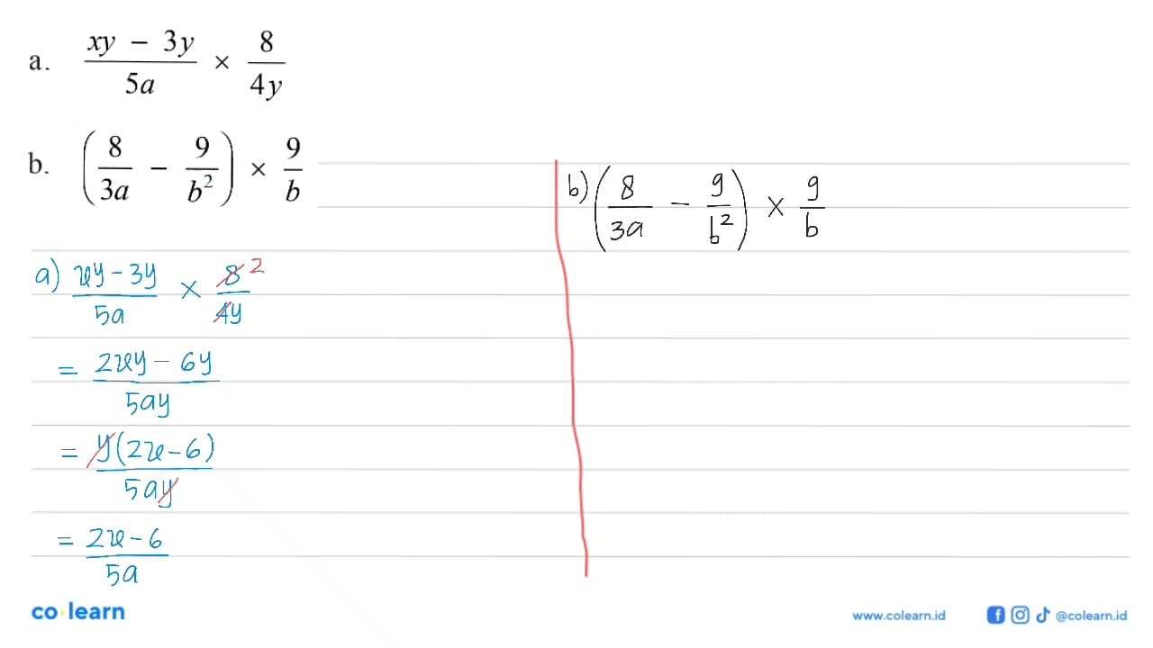 Nyatakan hasilnya dalam bentuk paling sederhana. a. (x y-3