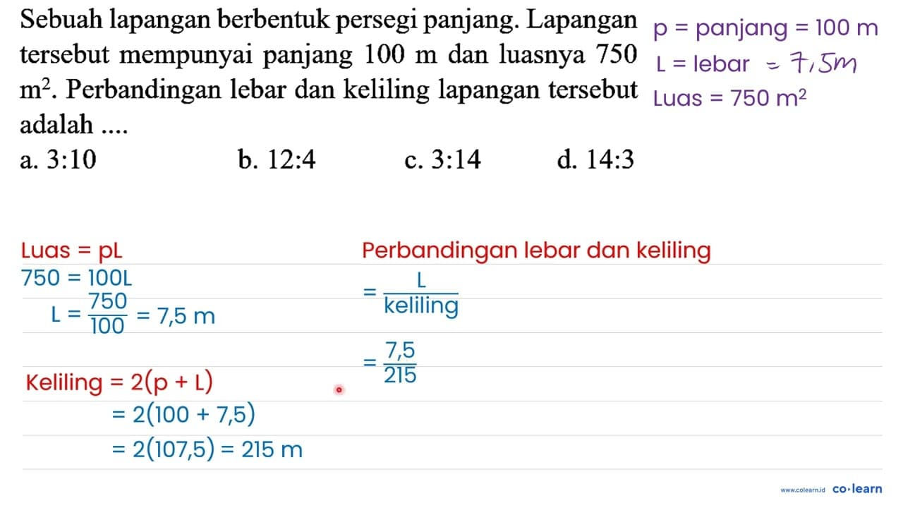 Sebuah lapangan berbentuk persegi panjang. Lapangan