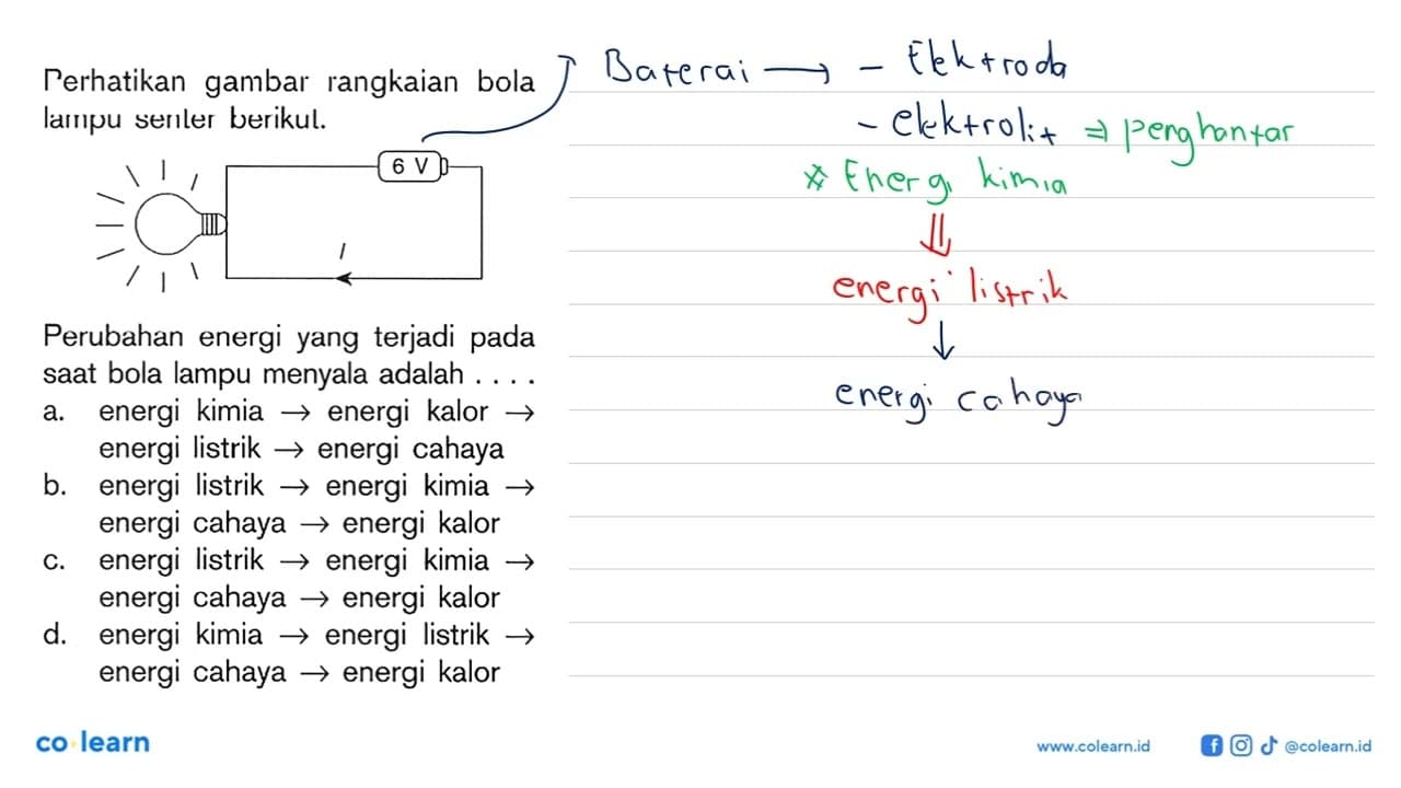 Perhatikan gambar rangkaian bola lampu senter berikut.