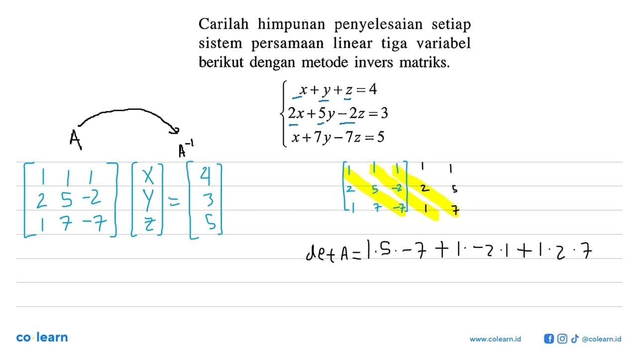 Carilah himpunan penyelesaian setiap sistem persamaan