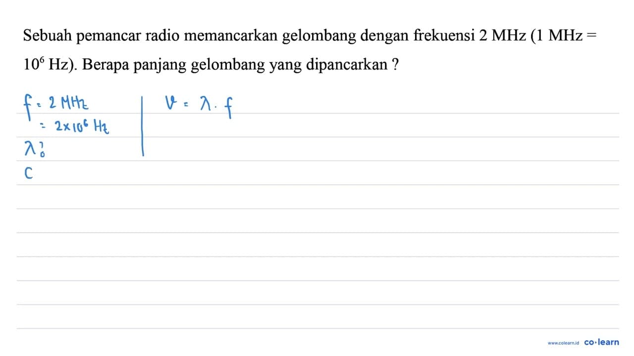 Sebuah pemancar radio memancarkan gelombang dengan