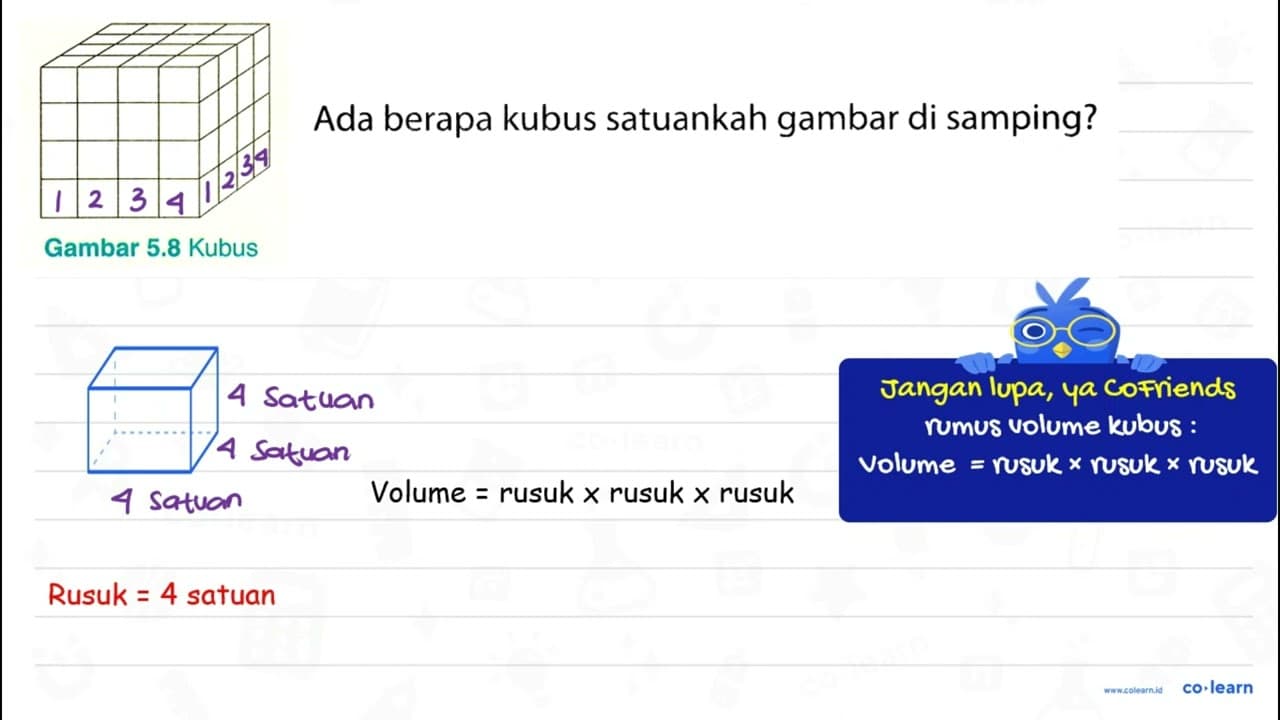 Ada berapa kubus satuankah gambar di samping? Gambar 5.8