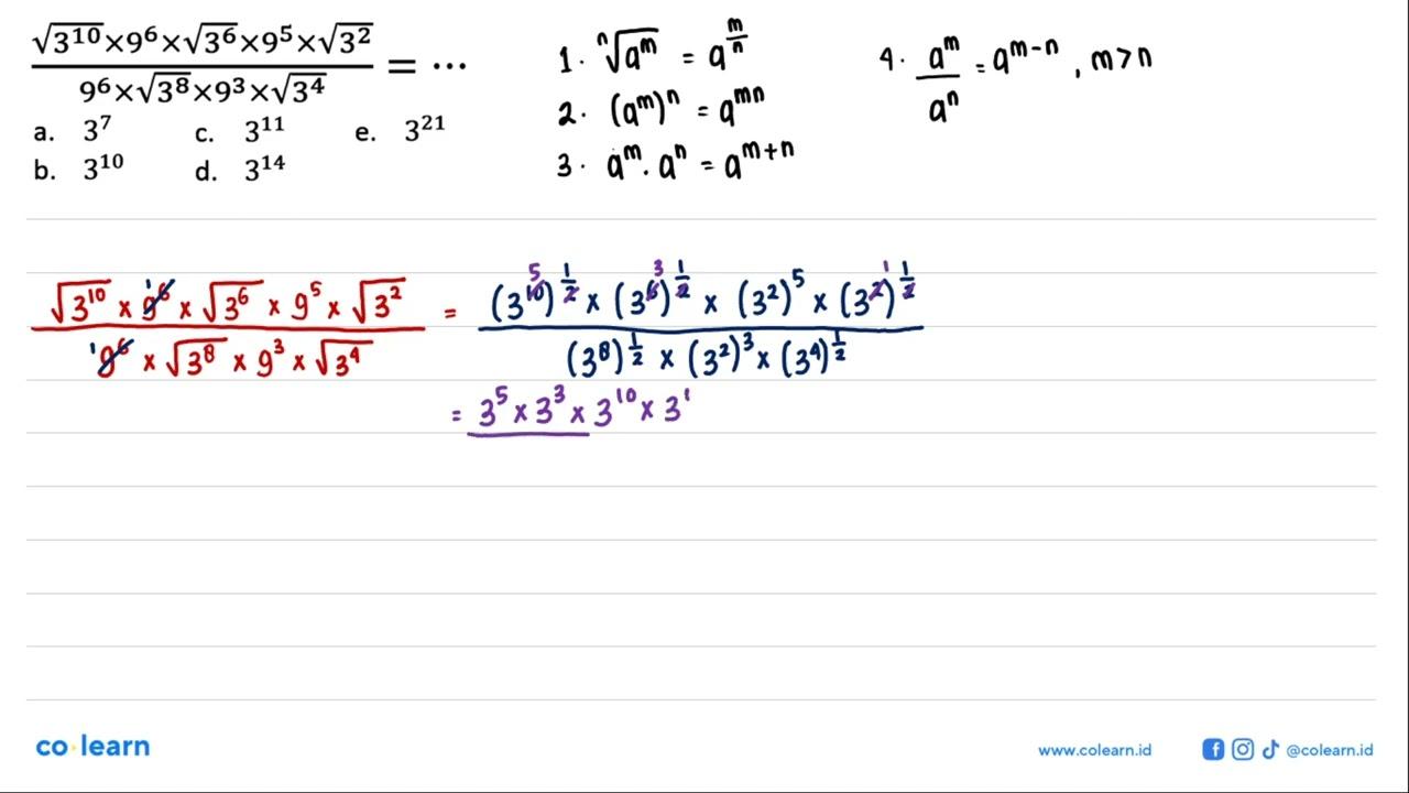 (akar(3^10) x 9^6 x akar(3^6) x 9^5 x akar(3^2))/(9^6 x