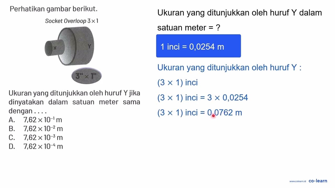 Perhatikan gambar berikut. Socket Overloop 3 x 1 X Y 3" x