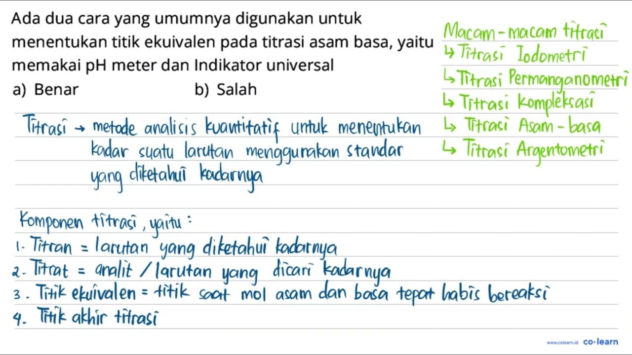 Ada dua cara yang umumnya digunakan untuk menentukan titik