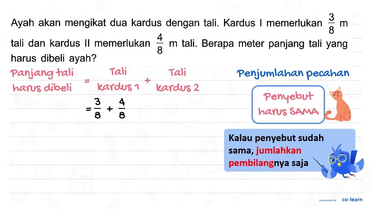 Ayah akan mengikat dua kardus dengan tali. Kardus 1