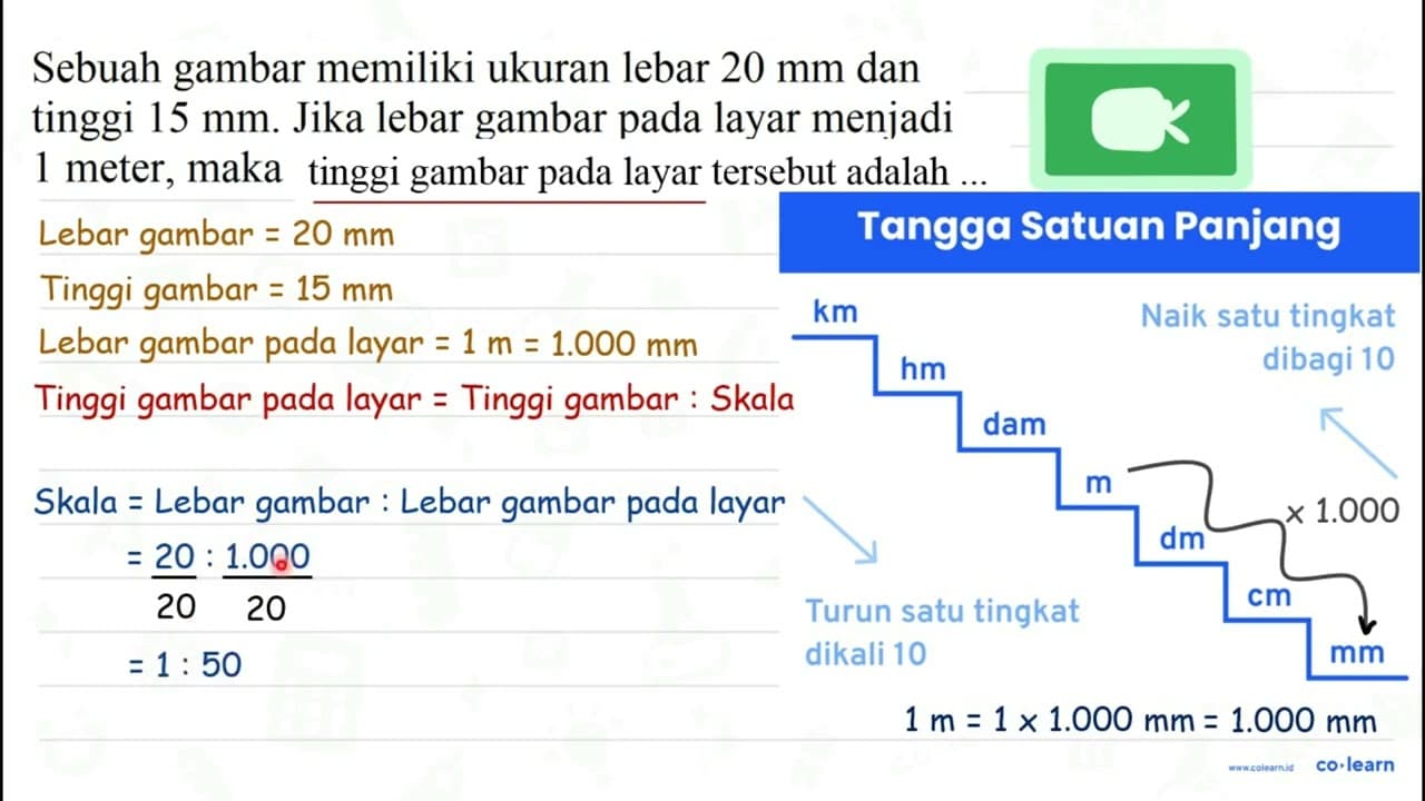 Sebuah gambar memiliki ukuran lebar 20 mm dan tinggi 15 mm