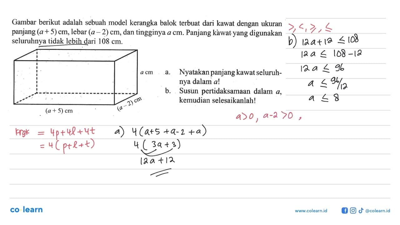 Gambar berikut adalah sebuah model kerangka balok terbuat