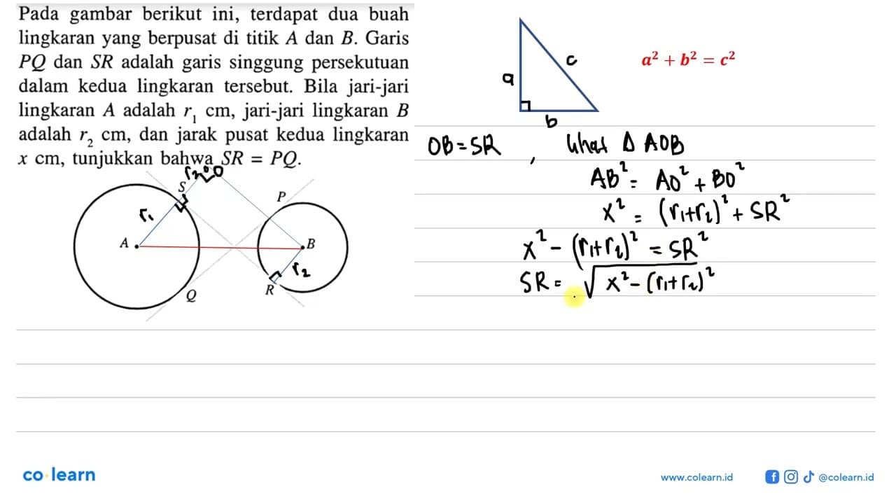 Pada gambar berikut ini, terdapat dua buah lingkaran yang