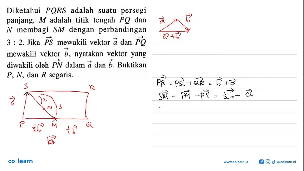 Diketahui PQRS adalah suatu persegi panjang. M adalah titik