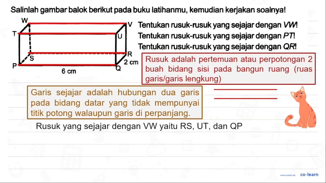 Salinlah gambar balok berikut pada buku latihanmu, kemudian