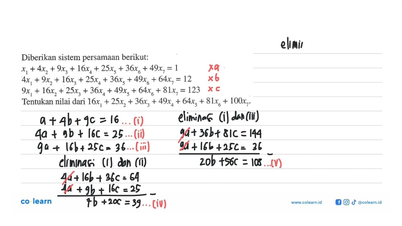 Diberikan sistem persamaan berikut: