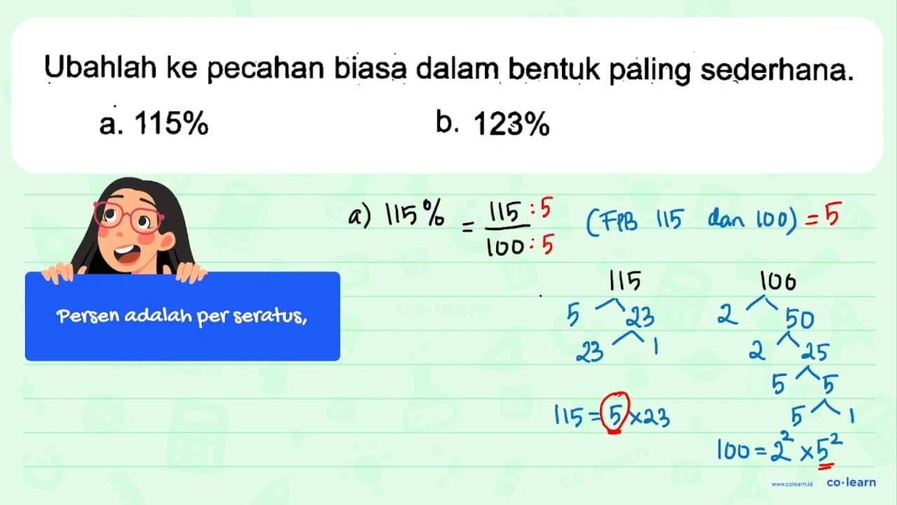 Ubahlah ke pecahan biasa dalam bentuk paling sederhana. a.