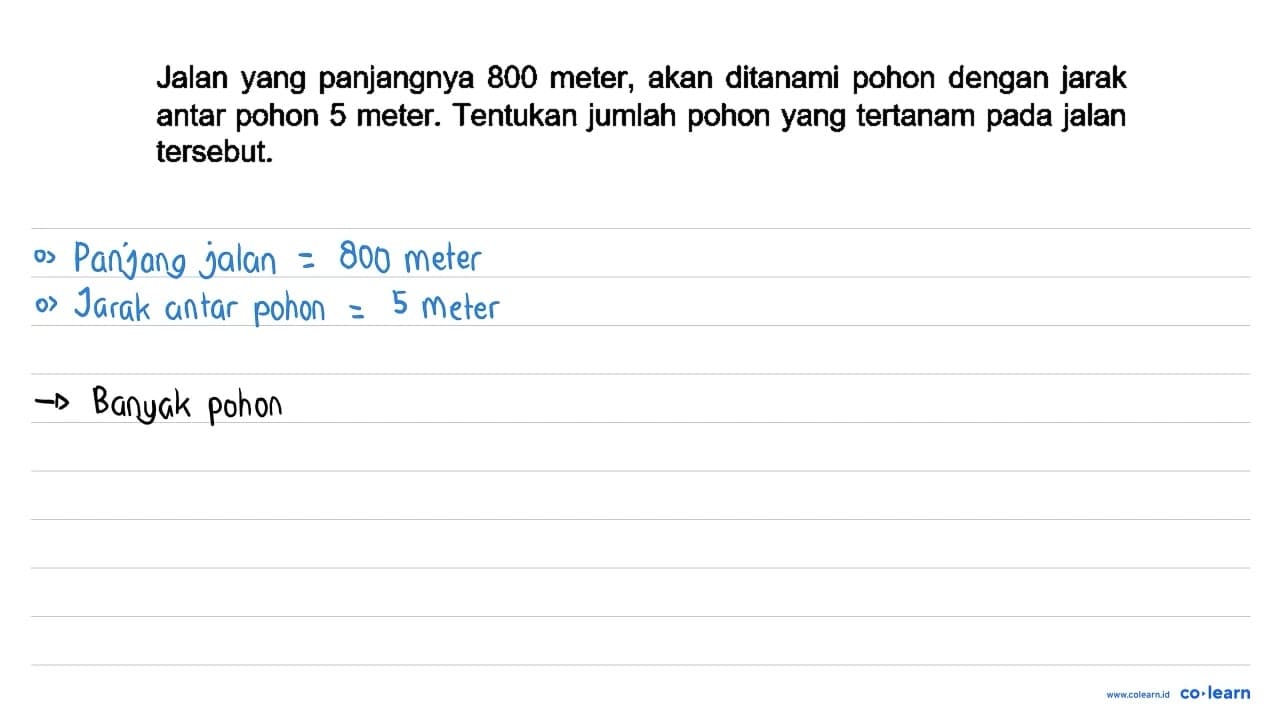 Jalan yang panjangnya 800 meter, akan ditanami pohon dengan