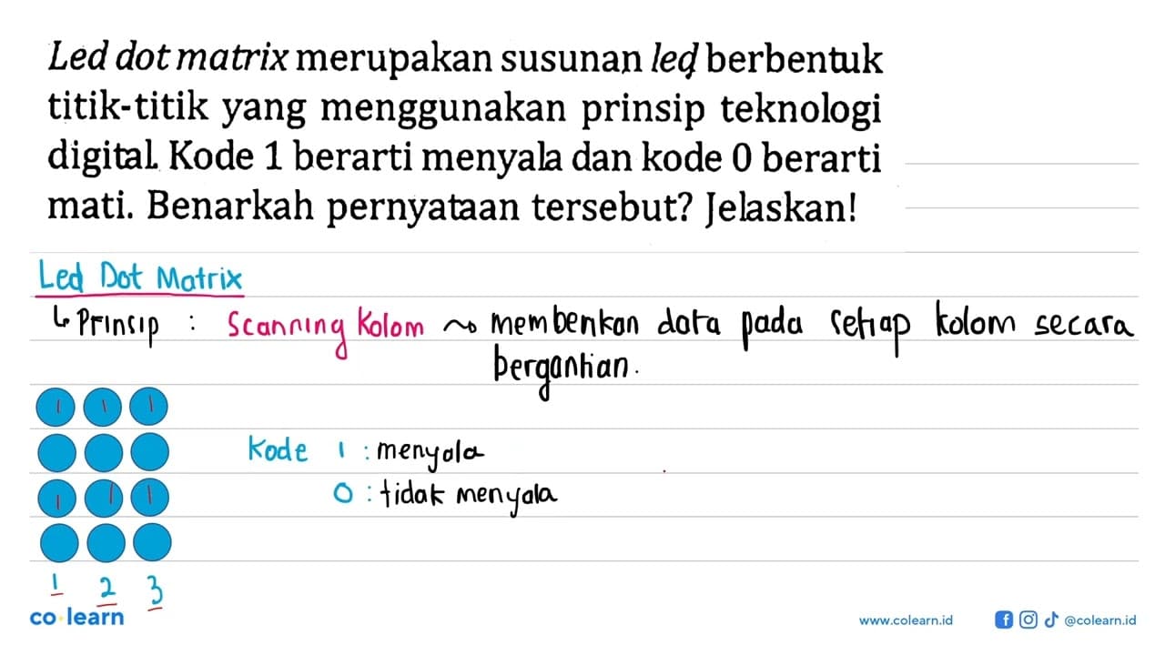 Led dot matrix merupakan susunan led berbentuk titik-titik