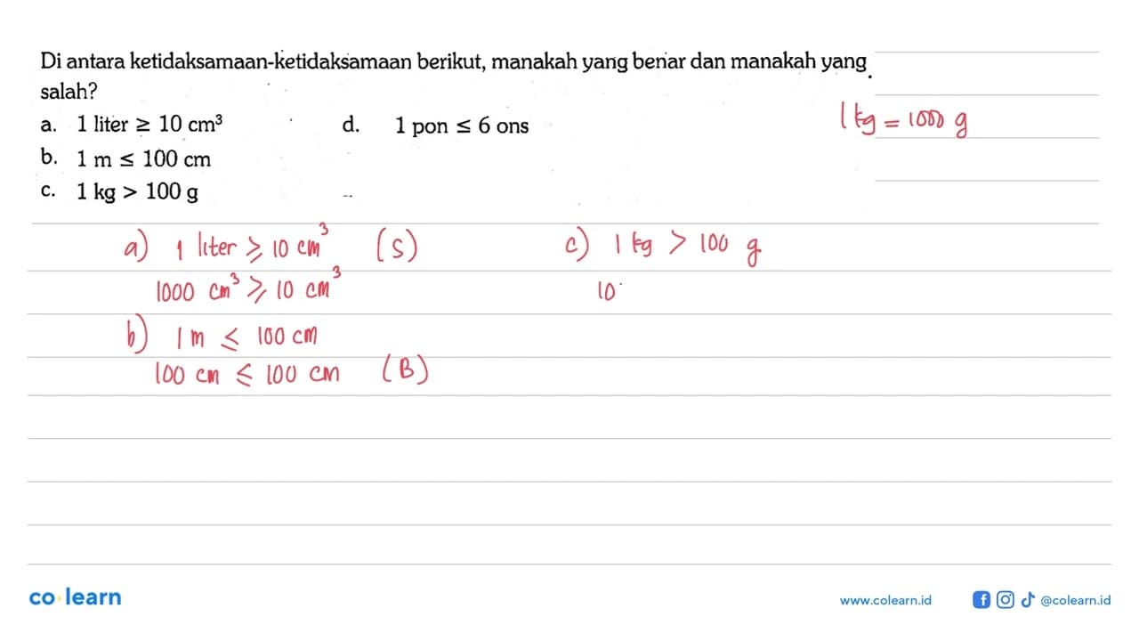 Di antara ketidaksamaan - ketidaksamaan berikut, manakah