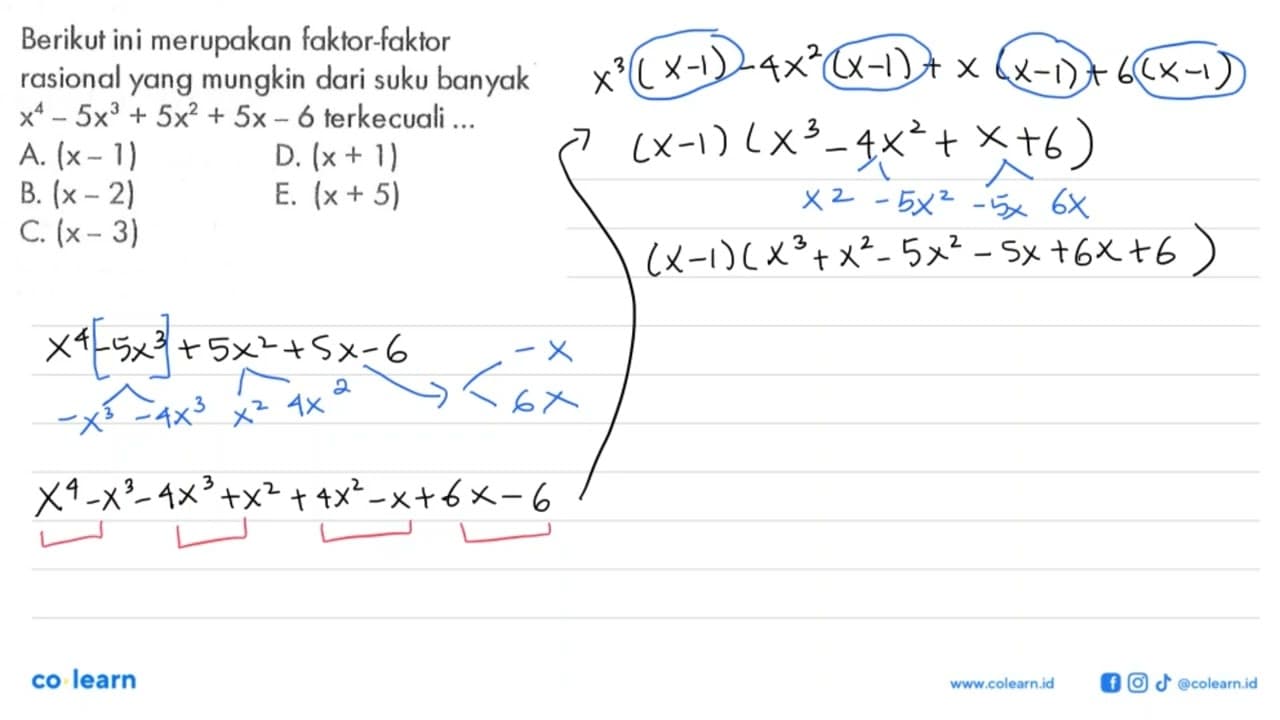 Berikut ini merupakan faktor-faktor rasional yang mungkin