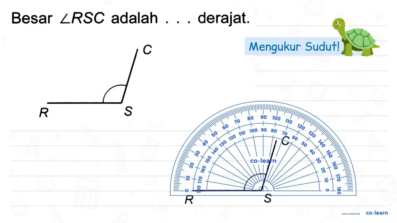 Besar sudut RSC adalah ... derajat. RSC