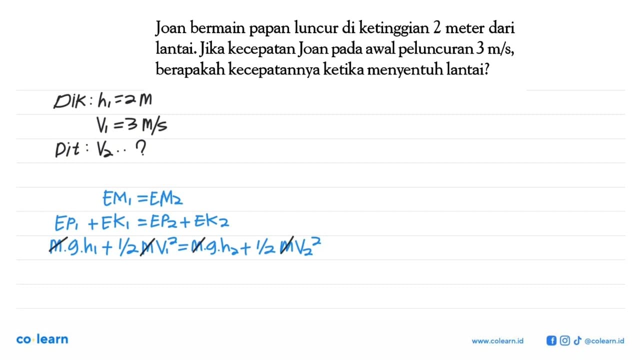 Joan bermain papan luncur di ketinggian 2 meter dari