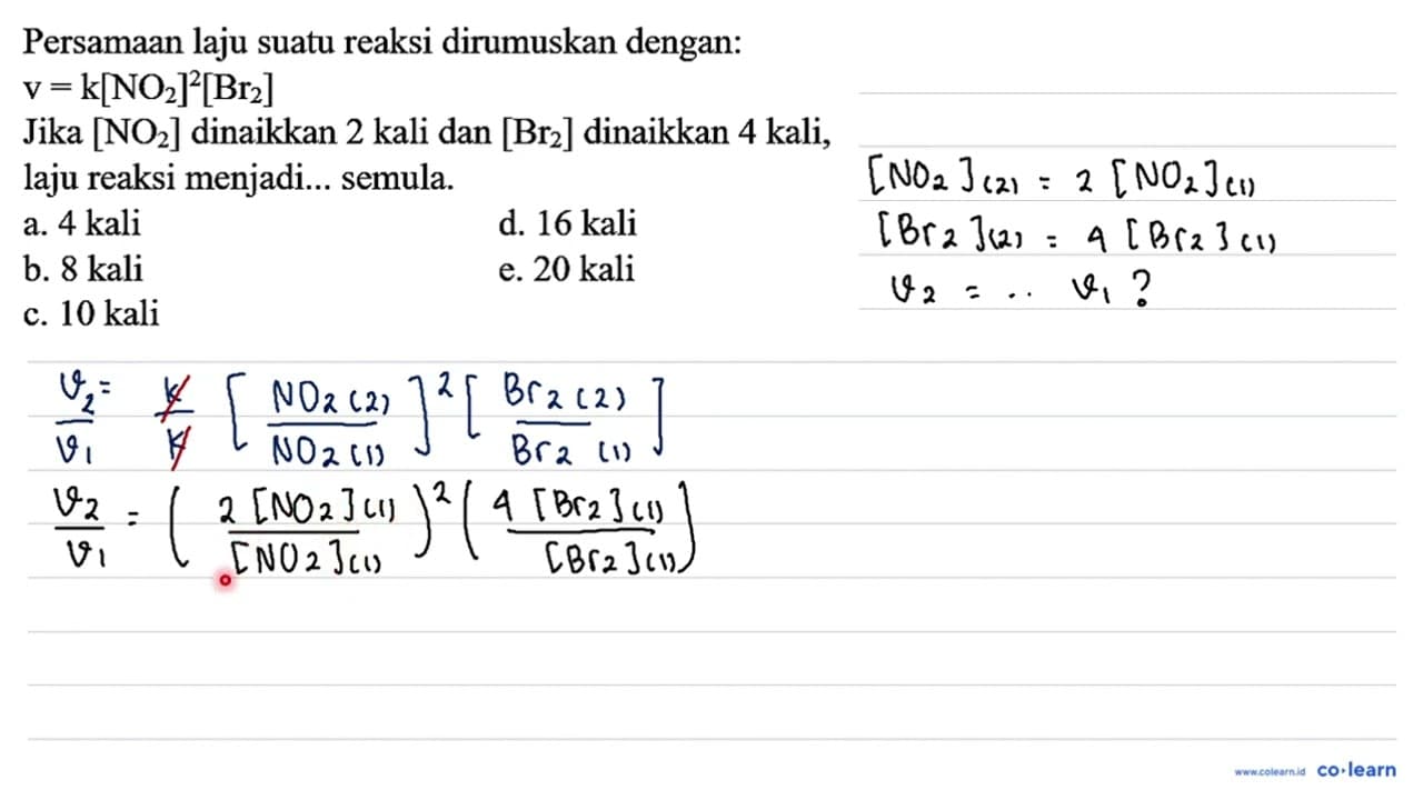 Persamaan laju suatu reaksi dirumuskan dengan: