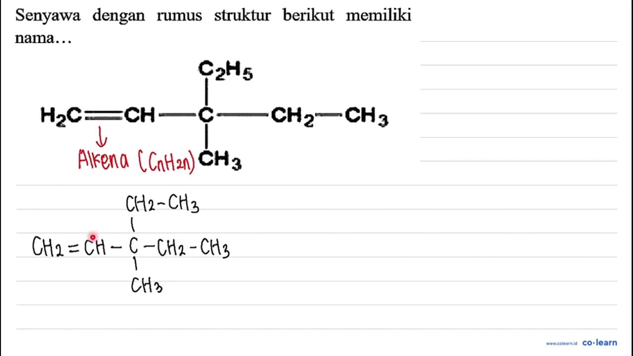 Senyawa dengan rumus struktur berikut memiliki nama... C2H5