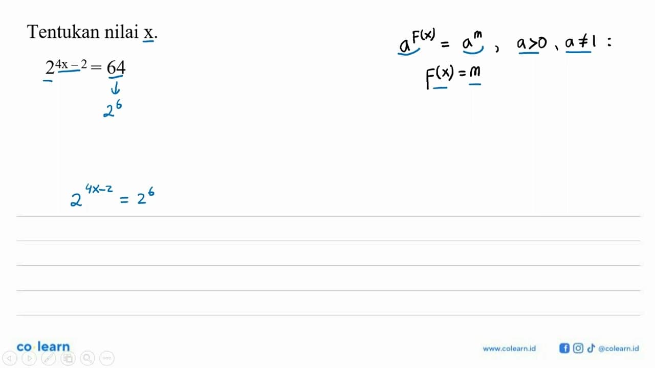 2^(4x-2) = 64