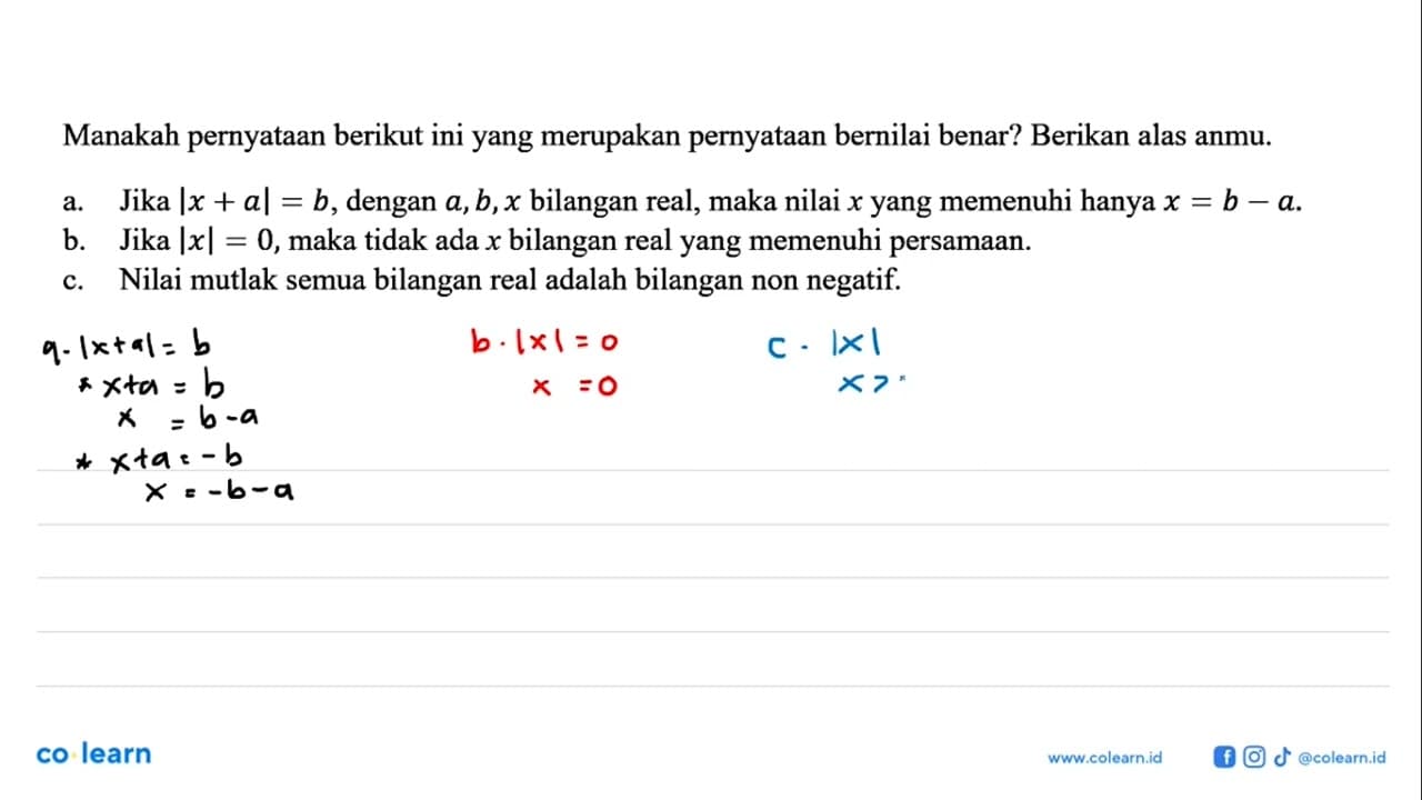 Manakah pernyataan berikut ini yang merupakan pernyataan