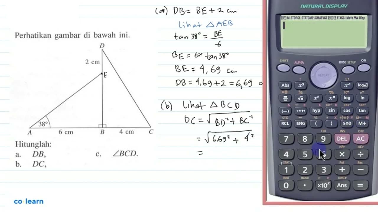 Perhatikan gambar di bawah ini.Hitunglah: 38 6 cm 4 cm 2