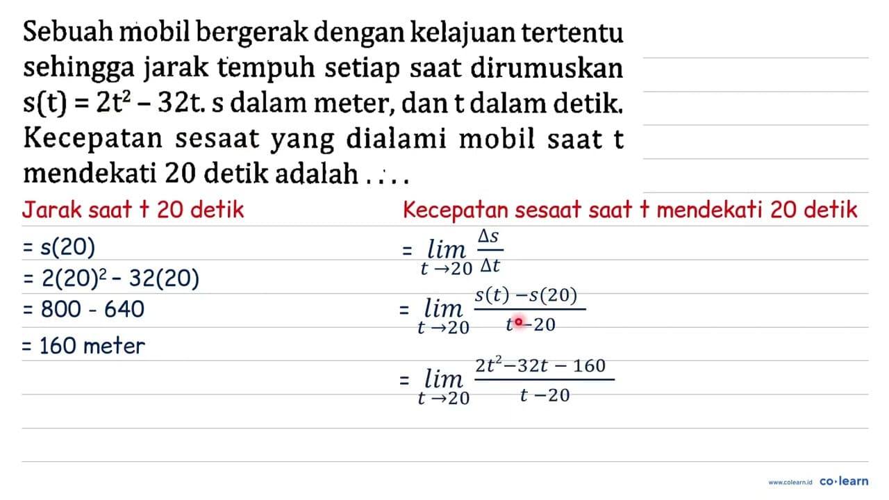 Sebuah mobil bergerak dengan kelajuan tertentu sehingga