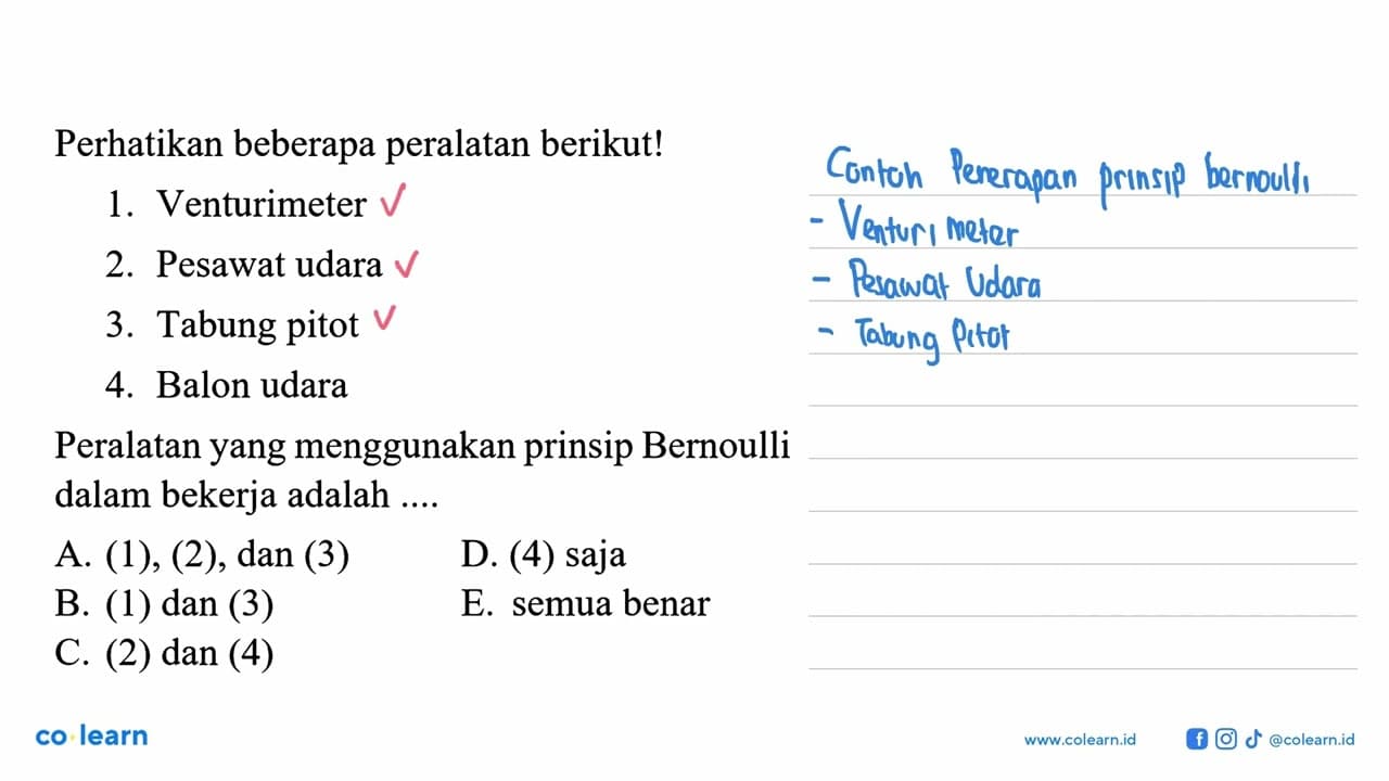 Perhatikan beberapa peralatan berikut! 1. Venturimeter 2.