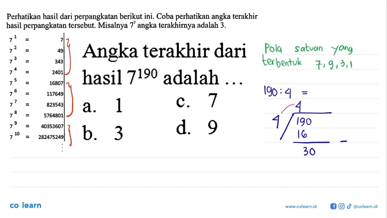 Perhatikan hasil dari perpangkatan berikut ini. Coba