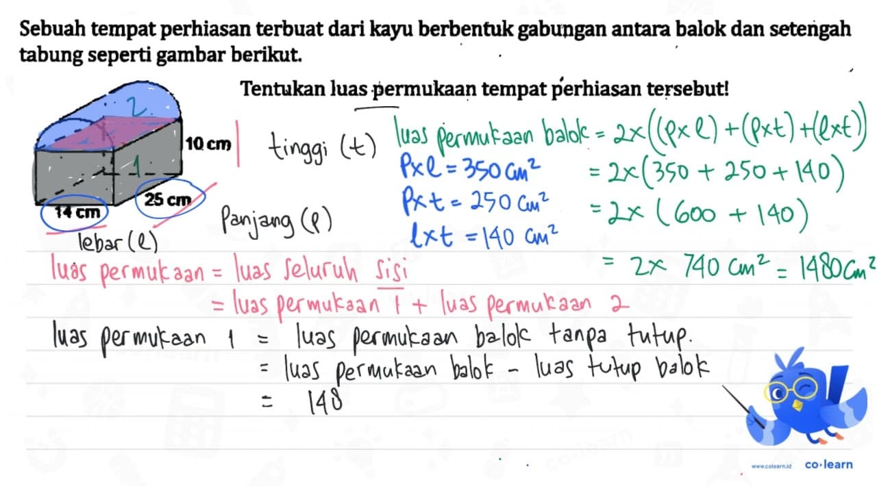 Sebuah tempat perhiasan terbuat dari kayu berbentuk