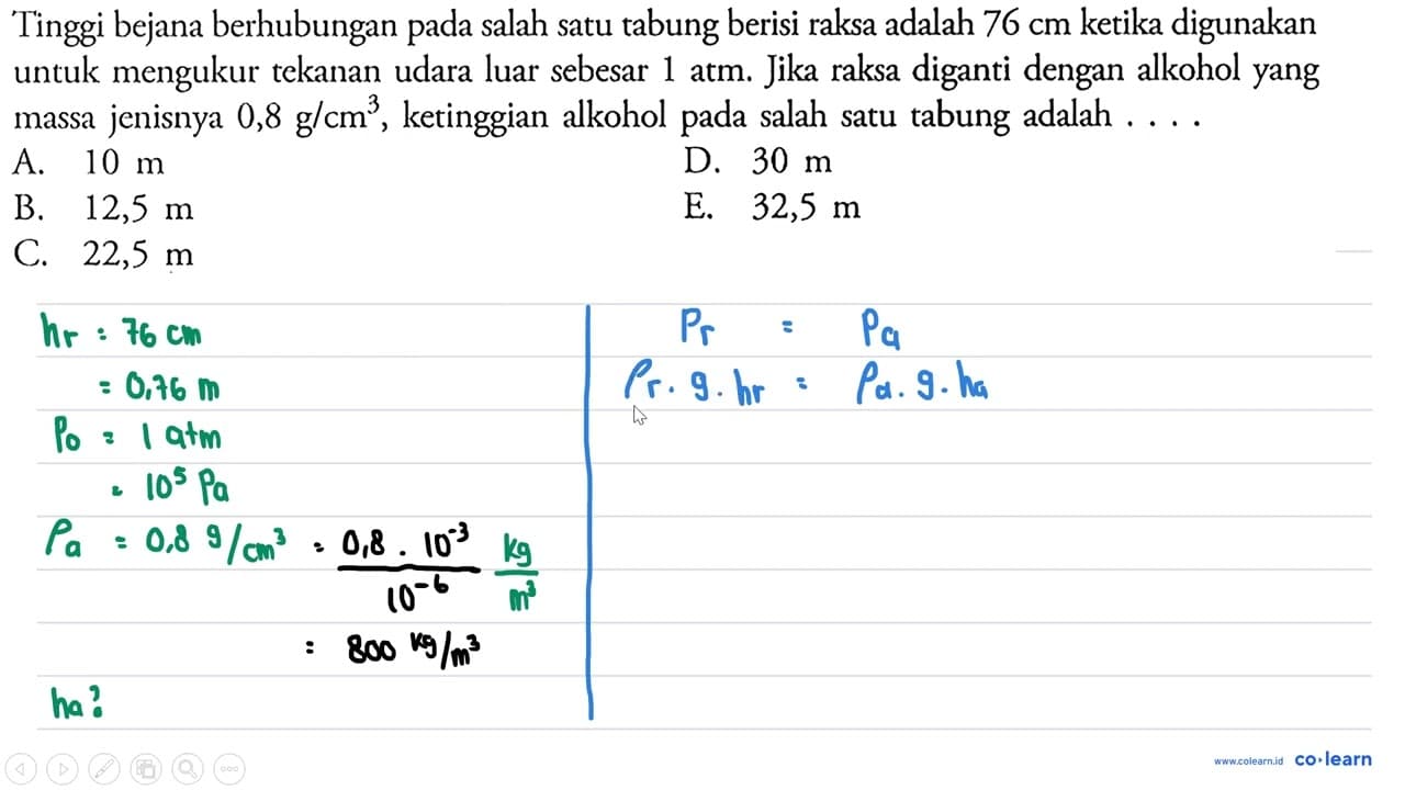 Tinggi bejana berhubungan pada salah satu tabung berisi